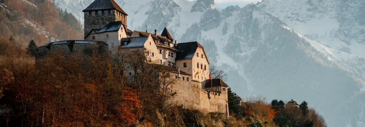 Vaduz Castle with mountains behind