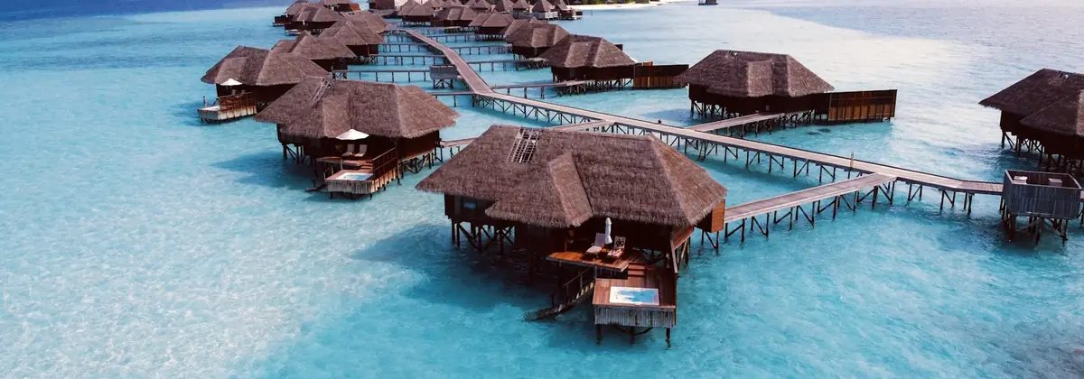 Overwater villas in the Maldives