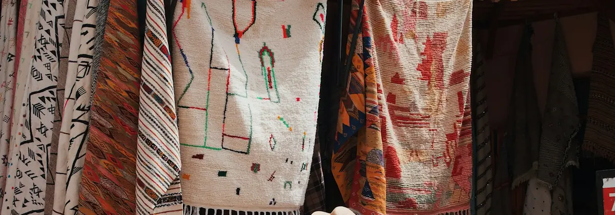 Textiles in a Marrakech souk
