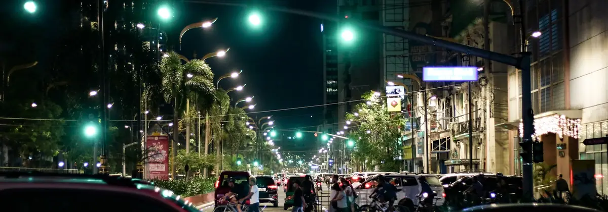 A Manila street at night