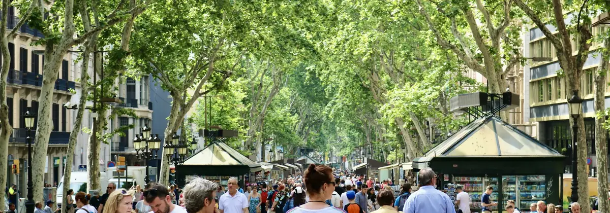 Crowds on Barcelona's La Rambla