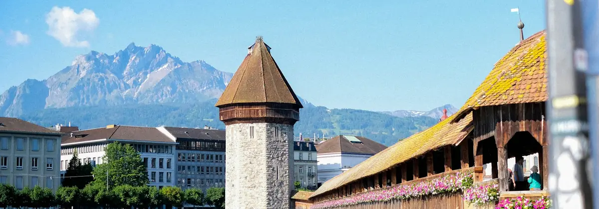 Lucerne's old town and the Alps beyond